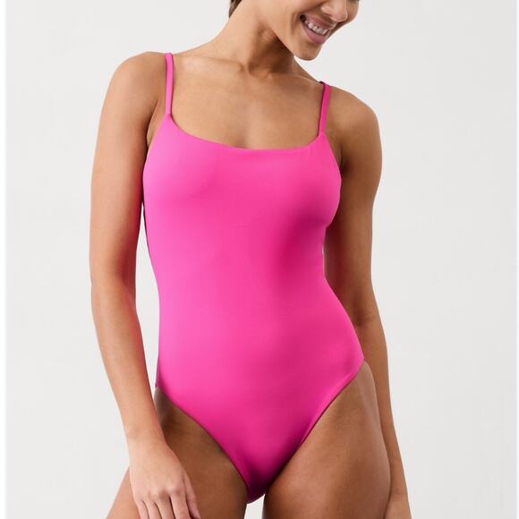 Athleta Other - Athleta Scoop One Piece Swimsuit Women Size L Bright Pink NEW with Tag